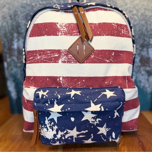 Joe Boxer Handbags - Joe Boxer American Flag Vintage (early 2000’s) Y2K Canvas Backpack